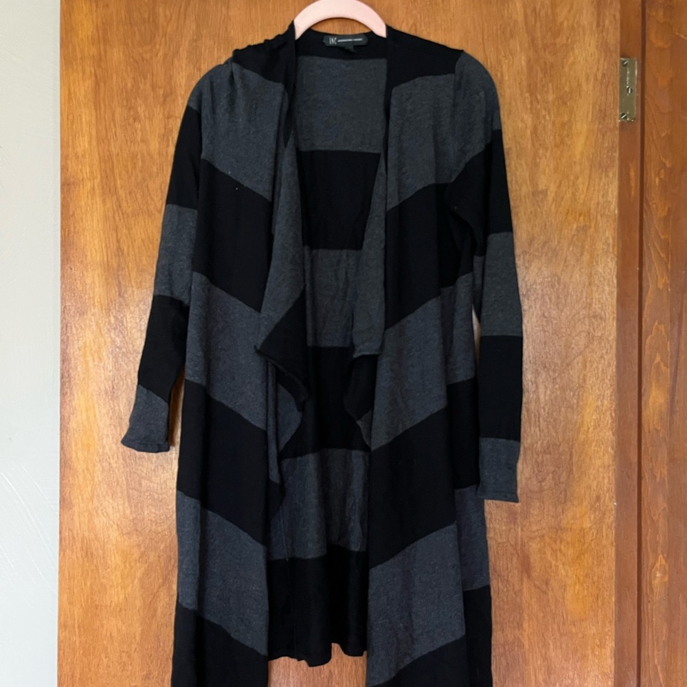 INC International Concepts Black and Gray Cardigan